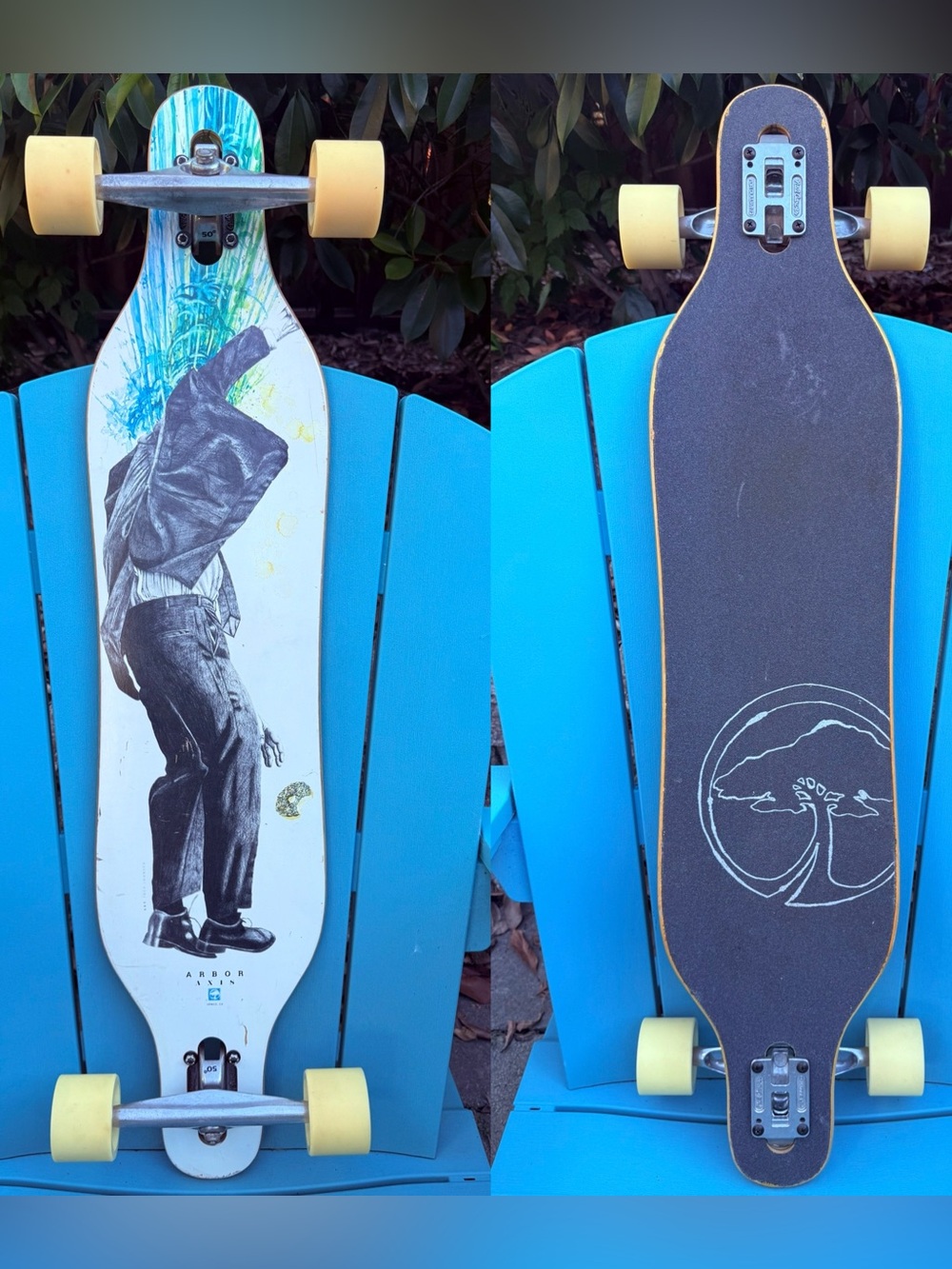 Arbor Axis Acid In The Ice Cream Complete Skateboard 40” Gullwing Charger Trucks